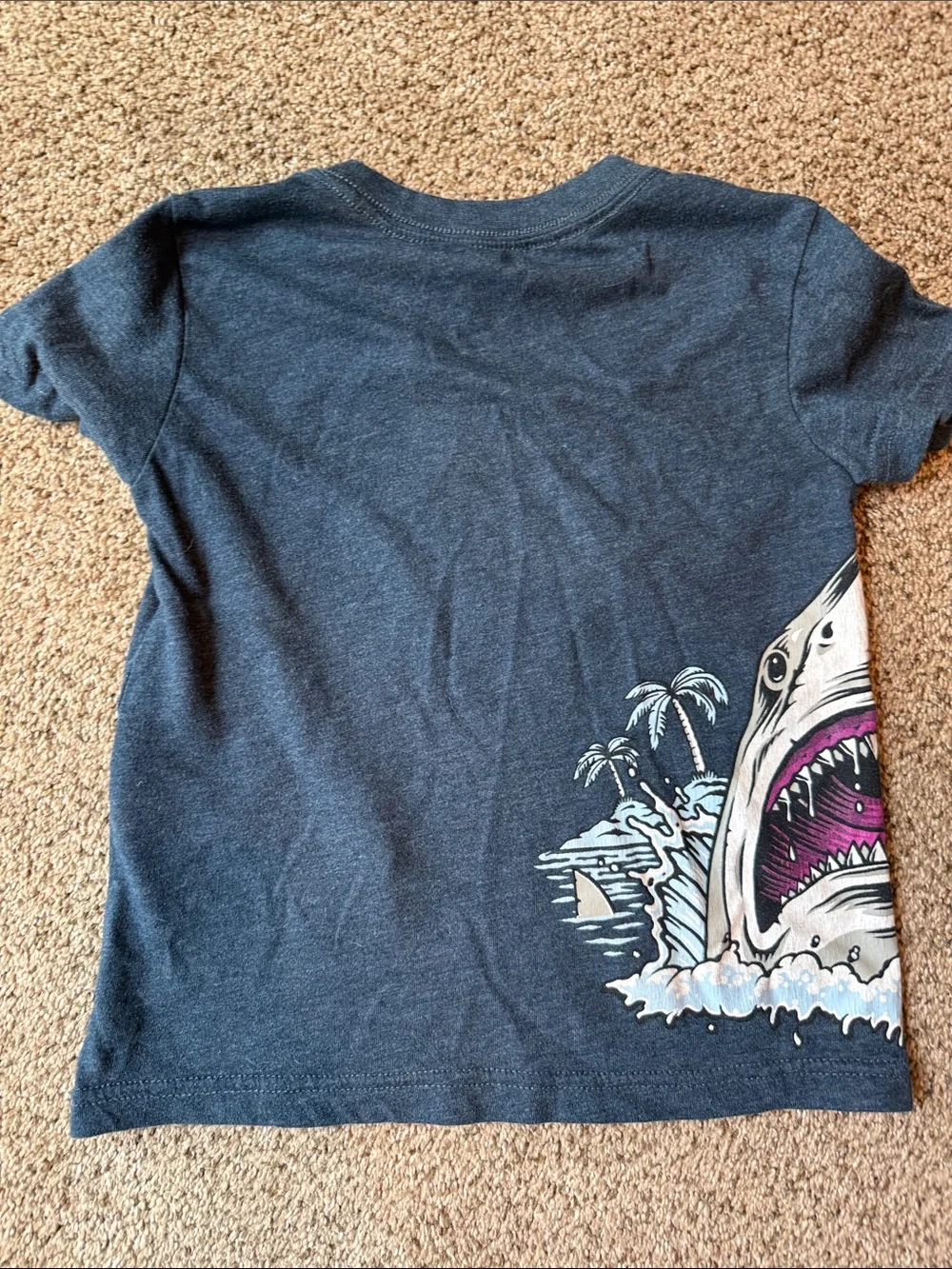 Hurley | Navy Tee with Shark and Palm Graphic